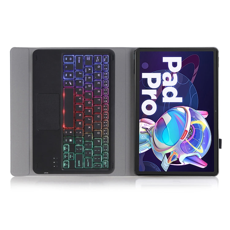 Custodia in pelle per tastiera Bluetooth retroilluminata a tre colori AM18-AS con touchpad, AM18-AS