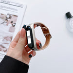 Cinturino in pelle con 8 fibbie, For Xiaomi Mi Band 3 / 4, For Xiaomi Mi Band  5 / 6, For Xiaomi Mi Band 7