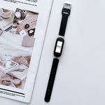 Cinturino in pelle con 8 fibbie, For Xiaomi Mi Band 3 / 4, For Xiaomi Mi Band  5 / 6, For Xiaomi Mi Band 7