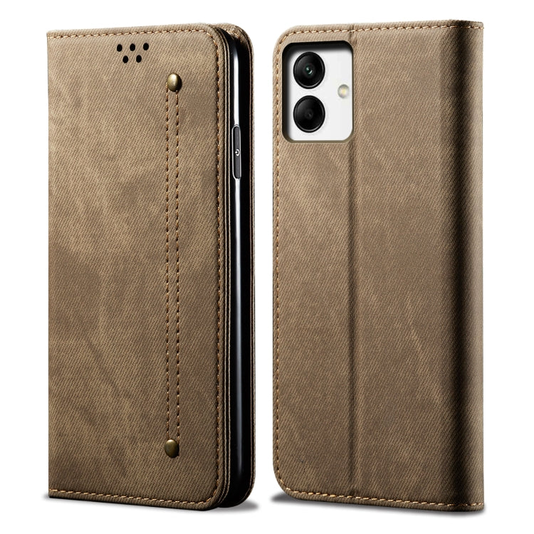 Custodia per telefono in pelle con texture denim, For vivo V25, For Samsung Galaxy A04 4G