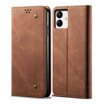 Custodia per telefono in pelle con texture denim, For vivo V25, For Samsung Galaxy A04 4G