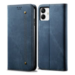Custodia per telefono in pelle con texture denim, For vivo V25, For Samsung Galaxy A04 4G