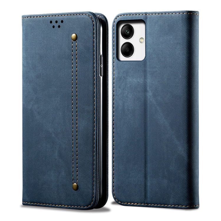 Custodia per telefono in pelle con texture denim, For vivo V25, For Samsung Galaxy A04 4G