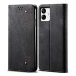 Custodia per telefono in pelle con texture denim, For vivo V25, For Samsung Galaxy A04 4G