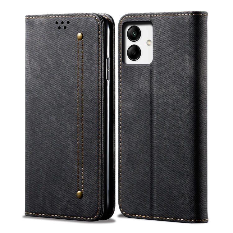 Custodia per telefono in pelle con texture denim, For vivo V25, For Samsung Galaxy A04 4G