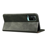 Custodia per telefono in pelle con trama di cavallo pazzo in cera d'olio, For vivo V25, For Samsung Galaxy A04 4G