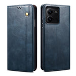 Custodia per telefono in pelle con trama di cavallo pazzo in cera d'olio, For vivo V25, For Samsung Galaxy A04 4G