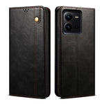 Custodia per telefono in pelle con trama di cavallo pazzo in cera d'olio, For vivo V25, For Samsung Galaxy A04 4G