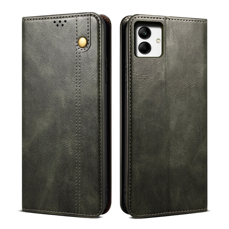 Custodia per telefono in pelle con trama di cavallo pazzo in cera d'olio, For vivo V25, For Samsung Galaxy A04 4G