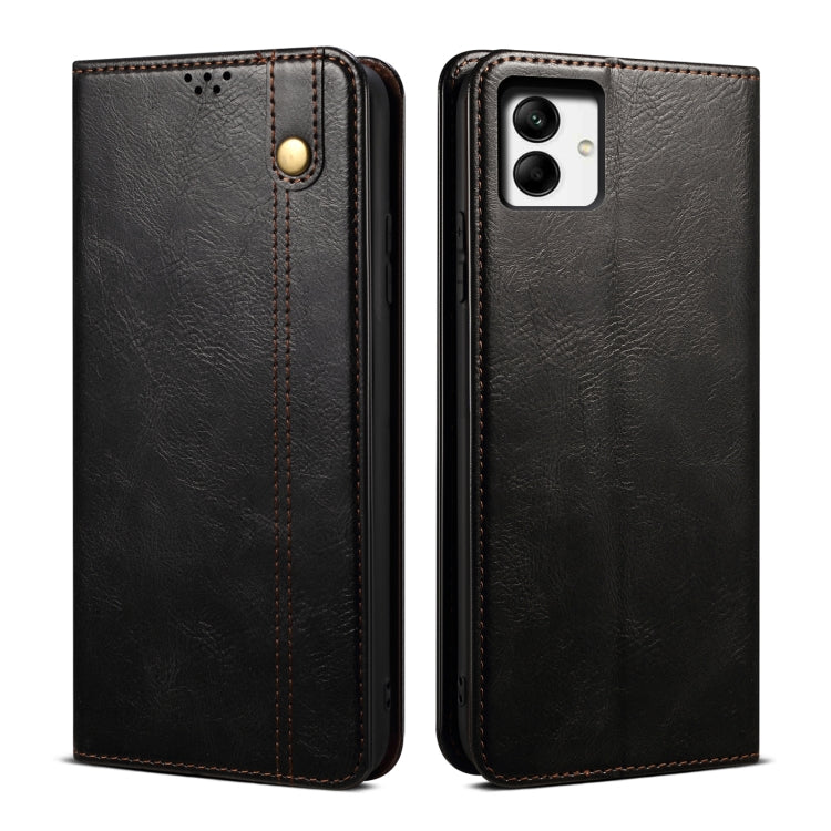 Custodia per telefono in pelle con trama di cavallo pazzo in cera d'olio, For vivo V25, For Samsung Galaxy A04 4G