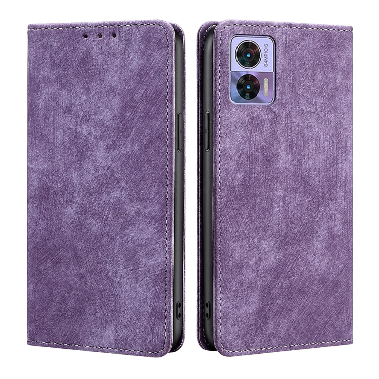 Custodia per telefono in pelle magnetica con spazzola antifurto RFID, For Motorola Edge 30 Neo, For Motorola Edge 2022, For Motorola Moto X30 Pro 5G / Edge 30 Ultra, For Sony Xperia 5 IV