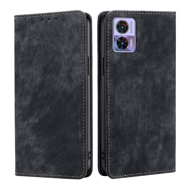Custodia per telefono in pelle magnetica con spazzola antifurto RFID, For Motorola Edge 30 Neo, For Motorola Edge 2022, For Motorola Moto X30 Pro 5G / Edge 30 Ultra, For Sony Xperia 5 IV