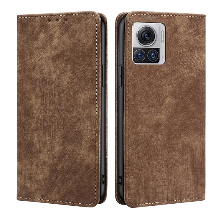 Custodia per telefono in pelle magnetica con spazzola antifurto RFID, For Motorola Edge 30 Neo, For Motorola Edge 2022, For Motorola Moto X30 Pro 5G / Edge 30 Ultra, For Sony Xperia 5 IV
