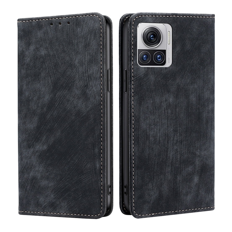 Custodia per telefono in pelle magnetica con spazzola antifurto RFID, For Motorola Edge 30 Neo, For Motorola Edge 2022, For Motorola Moto X30 Pro 5G / Edge 30 Ultra, For Sony Xperia 5 IV