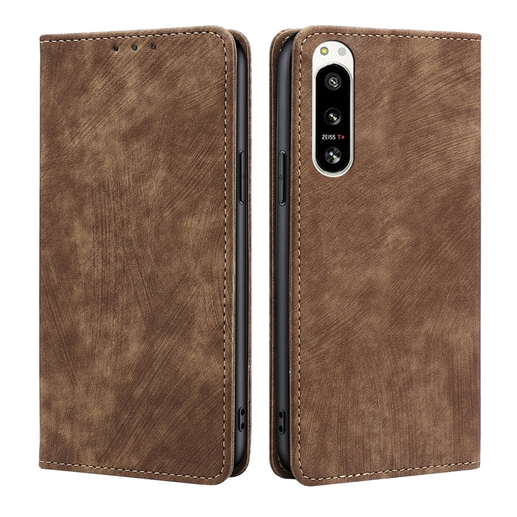Custodia per telefono in pelle magnetica con spazzola antifurto RFID, For Motorola Edge 30 Neo, For Motorola Edge 2022, For Motorola Moto X30 Pro 5G / Edge 30 Ultra, For Sony Xperia 5 IV