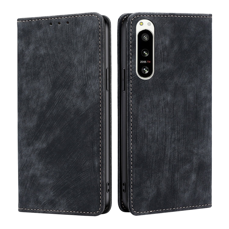 Custodia per telefono in pelle magnetica con spazzola antifurto RFID, For Motorola Edge 30 Neo, For Motorola Edge 2022, For Motorola Moto X30 Pro 5G / Edge 30 Ultra, For Sony Xperia 5 IV