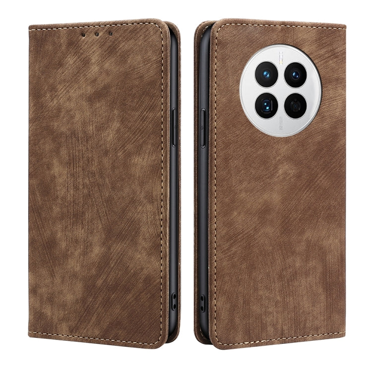 Custodia per telefono in pelle magnetica con spazzola antifurto RFID, For Huawei Mate 50, For Huawei Mate 50 Pro, For Samsung Galaxy A23e/A22e