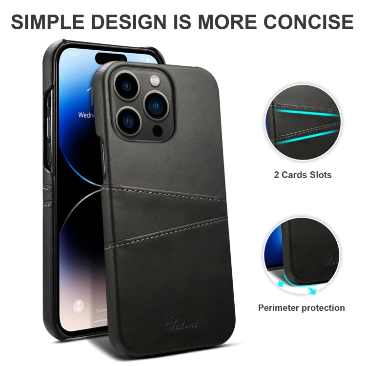 Custodia per telefono con slot per schede di trama in vitello Suteni, For iPhone 14, For iPhone 14 Plus, For iPhone 14 Pro, For iPhone 14 Pro Max