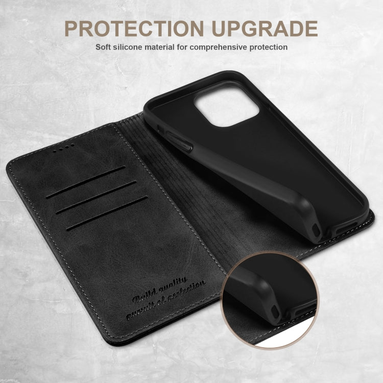 Custodia per telefono in pelle a vibrazione orizzontale con struttura in vitello, For iPhone 14, For iPhone 14 Plus, For iPhone 14 Pro, For iPhone 14 Pro Max