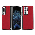 Custodia PC + PU antiurto in coccodrillo, For OPPO Find N, For vivo X Fold, For Huawei P50 Pocket