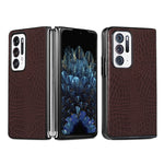 Custodia PC + PU antiurto in coccodrillo, For OPPO Find N, For vivo X Fold, For Huawei P50 Pocket