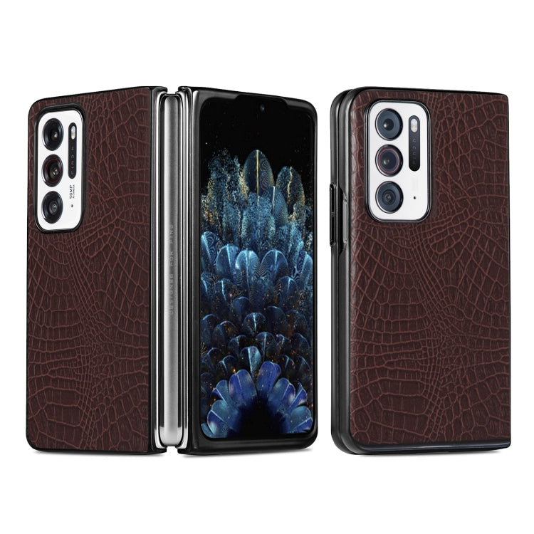 Custodia PC + PU antiurto in coccodrillo, For OPPO Find N, For vivo X Fold, For Huawei P50 Pocket