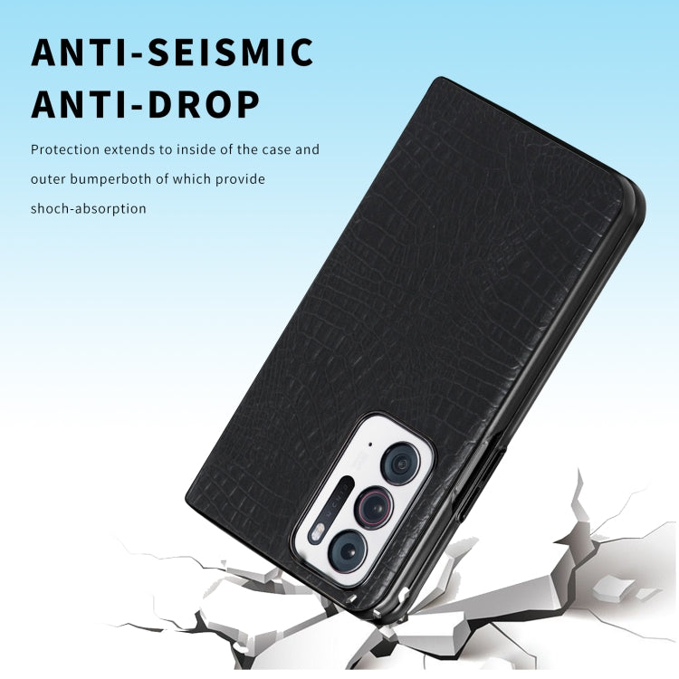 Custodia PC + PU antiurto in coccodrillo, For OPPO Find N, For vivo X Fold, For Huawei P50 Pocket