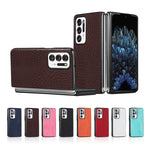 Custodia PC + PU antiurto in coccodrillo, For OPPO Find N, For vivo X Fold, For Huawei P50 Pocket