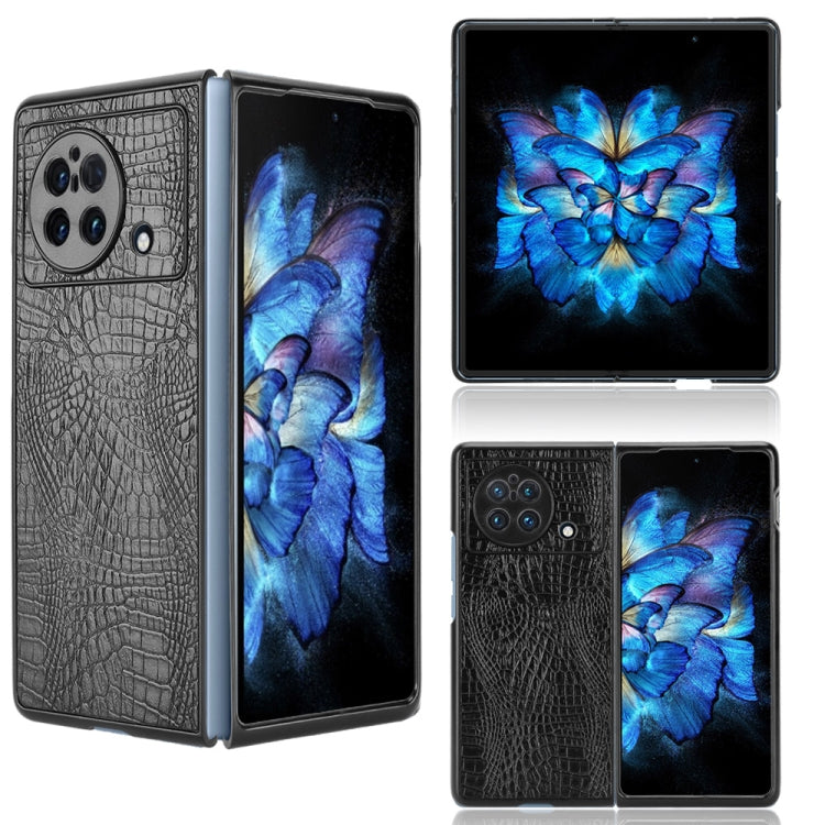 Custodia PC + PU antiurto in coccodrillo, For OPPO Find N, For vivo X Fold, For Huawei P50 Pocket