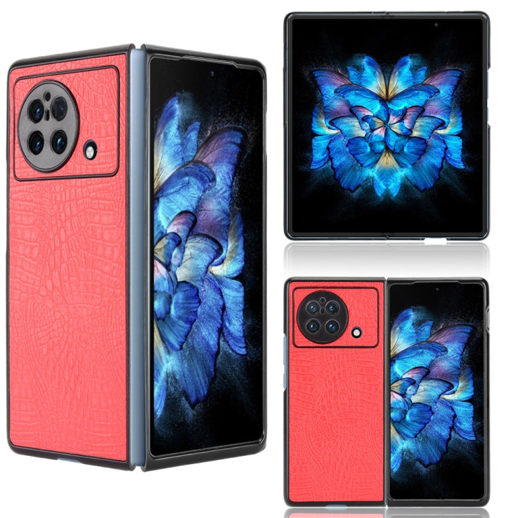 Custodia PC + PU antiurto in coccodrillo, For OPPO Find N, For vivo X Fold, For Huawei P50 Pocket