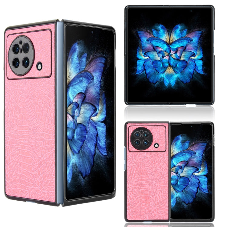 Custodia PC + PU antiurto in coccodrillo, For OPPO Find N, For vivo X Fold, For Huawei P50 Pocket