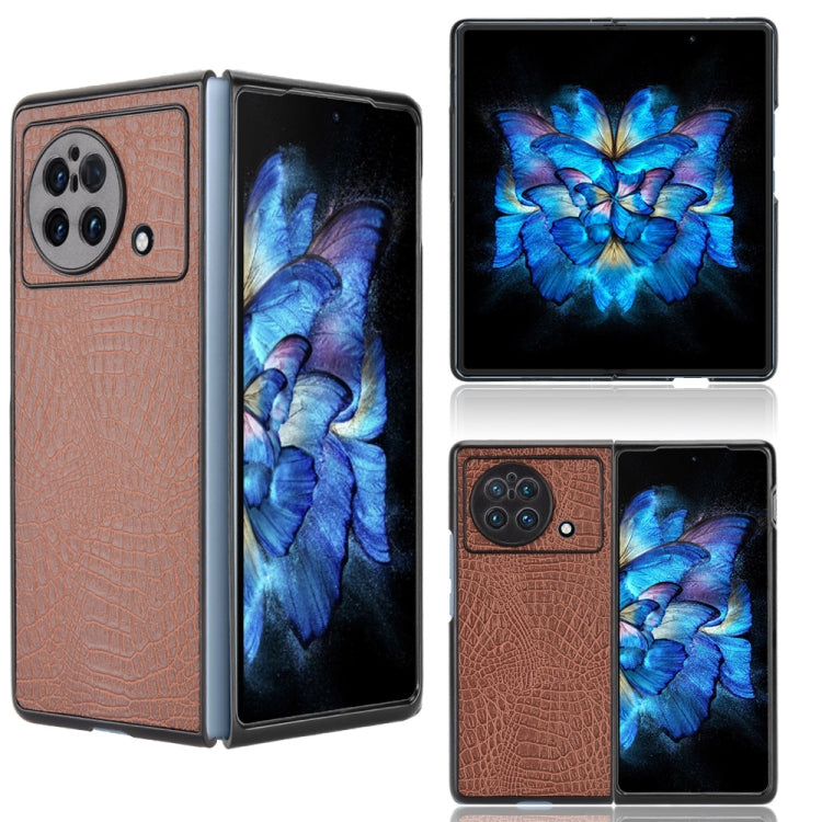Custodia PC + PU antiurto in coccodrillo, For OPPO Find N, For vivo X Fold, For Huawei P50 Pocket