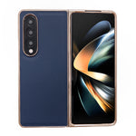 Custodia per telefono con placcatura nano serie Luolai in vera pelle, For Samsung Galaxy Z Fold4 5G, For Samsung Galaxy Z Fold3 5G