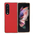 Custodia per telefono con placcatura nano serie Luolai in vera pelle, For Samsung Galaxy Z Fold4 5G, For Samsung Galaxy Z Fold3 5G