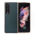 Custodia per telefono con placcatura nano serie Luolai in vera pelle, For Samsung Galaxy Z Fold4 5G, For Samsung Galaxy Z Fold3 5G