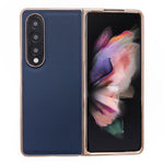 Custodia per telefono con placcatura nano serie Luolai in vera pelle, For Samsung Galaxy Z Fold4 5G, For Samsung Galaxy Z Fold3 5G
