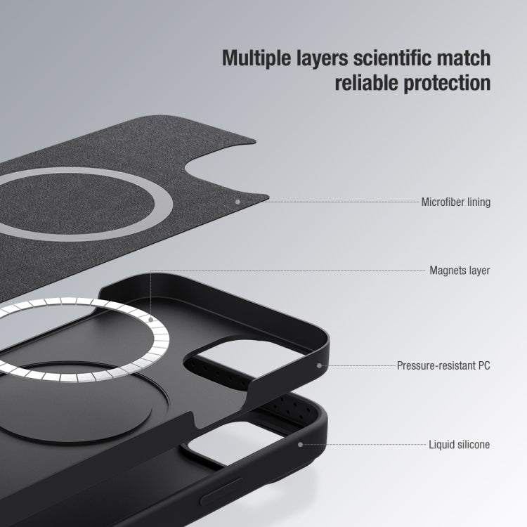 Custodia per telefono in silicone liquido NILLKIN CamShield MagSafe, For iPhone 14 Pro, For iPhone 14, For iPhone 14 Plus, For iPhone 14 Pro Max