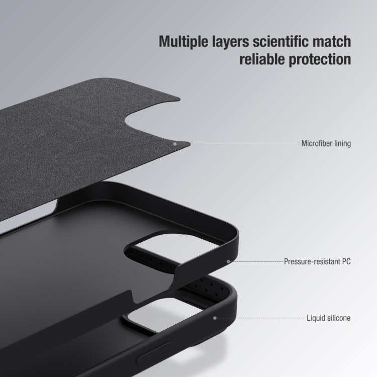 Custodia per telefono in silicone liquido CamShield NILLKIN, For iPhone 14, For iPhone 14 Plus, For iPhone 14 Pro, For iPhone 14 Pro Max