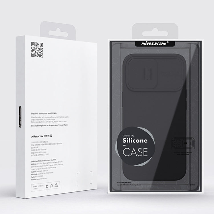 Custodia per telefono in silicone liquido CamShield NILLKIN, For iPhone 14, For iPhone 14 Plus, For iPhone 14 Pro, For iPhone 14 Pro Max