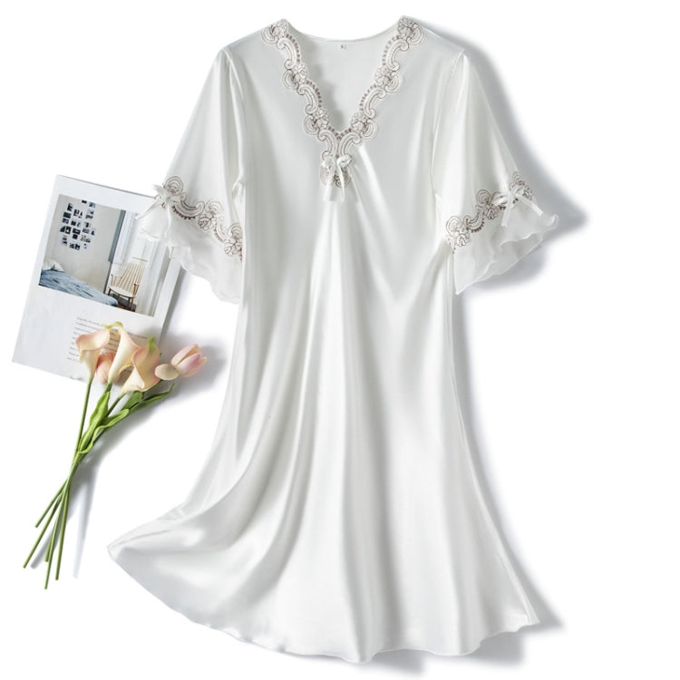 Camicia da notte da donna ampia con scollo a V e maniche lunghe, S, M, L, XL