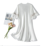 Camicia da notte da donna ampia con scollo a V e maniche lunghe, S, M, L, XL