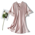 Camicia da notte da donna ampia con scollo a V e maniche lunghe, S, M, L, XL