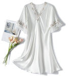 Camicia da notte da donna ampia con scollo a V e maniche lunghe, S, M, L, XL