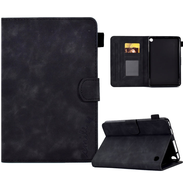 Custodia in pelle per tablet con flip con sorriso in rilievo, For Amazon Kindle Fire 7 2022, For Amazon Kindle Fire HD 8 2020, For Amazon Kindle Fire HD 10 2021, For Amazon Kindle Paperwhite 5