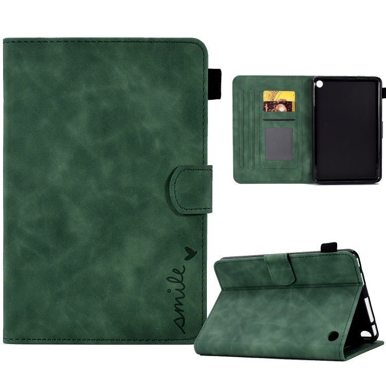 Custodia in pelle per tablet con flip con sorriso in rilievo, For Amazon Kindle Fire 7 2022, For Amazon Kindle Fire HD 8 2020, For Amazon Kindle Fire HD 10 2021, For Amazon Kindle Paperwhite 5