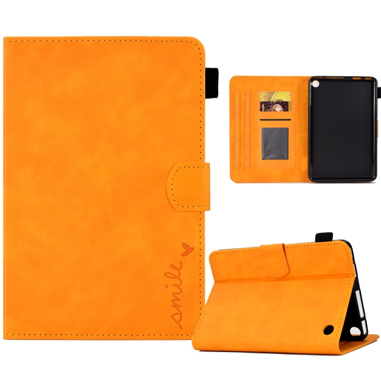 Custodia in pelle per tablet con flip con sorriso in rilievo, For Amazon Kindle Fire 7 2022, For Amazon Kindle Fire HD 8 2020, For Amazon Kindle Fire HD 10 2021, For Amazon Kindle Paperwhite 5