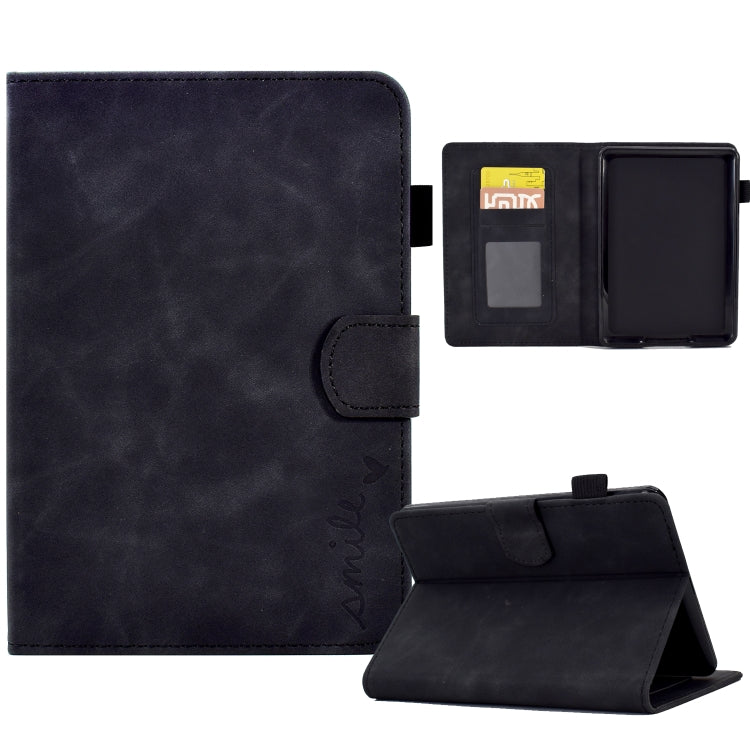 Custodia in pelle per tablet con flip con sorriso in rilievo, For Amazon Kindle Paperwhite 4/3/2/1, For Amazon Kindle Fire 7 2019/2017/2015