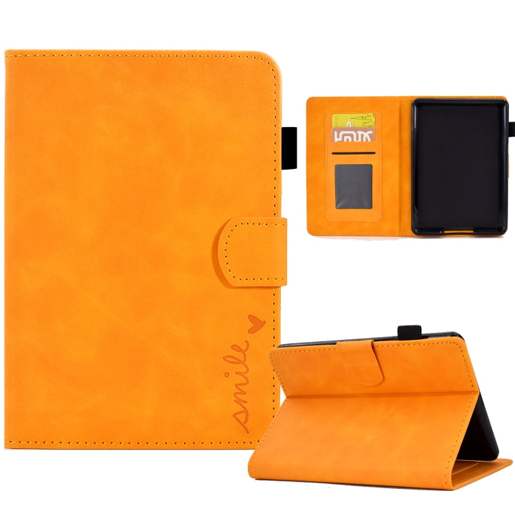 Custodia in pelle per tablet con flip con sorriso in rilievo, For Amazon Kindle Paperwhite 4/3/2/1, For Amazon Kindle Fire 7 2019/2017/2015