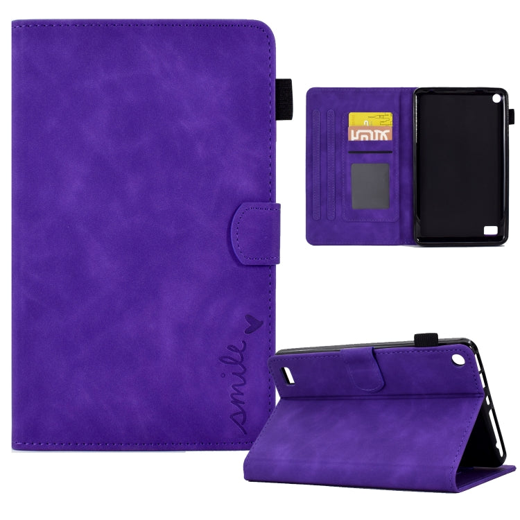 Custodia in pelle per tablet con flip con sorriso in rilievo, For Amazon Kindle Paperwhite 4/3/2/1, For Amazon Kindle Fire 7 2019/2017/2015