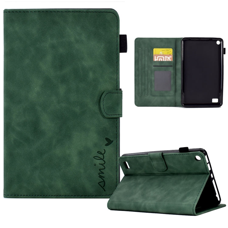 Custodia in pelle per tablet con flip con sorriso in rilievo, For Amazon Kindle Paperwhite 4/3/2/1, For Amazon Kindle Fire 7 2019/2017/2015
